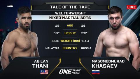 One Friday Fights 29 - Agilan Thani vs Magomedmurad Khasaev - August 17, 2023