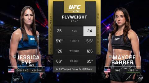 UFC 276: Jessica Eye vs Maycee Barber - Jul 02, 2022