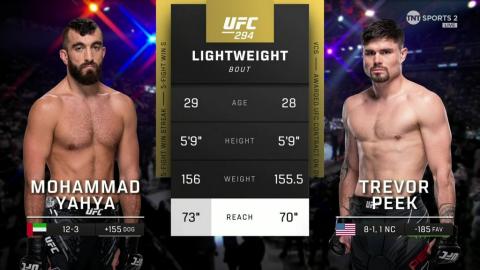 UFC 294 - Mohammad Yahya vs Trevor Peek - 21 October, 2023
