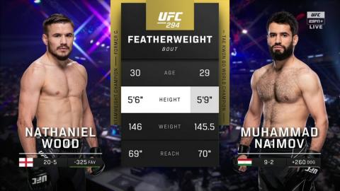 UFC 294 - Nathaniel Wood vs Muhammad Naimov - 21 October, 2023