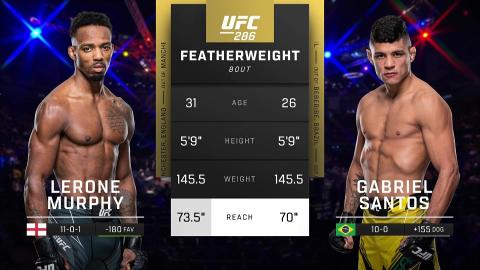 UFC 286 - Lerone Murphy vs Gabriel Santos - Mar 18, 2023