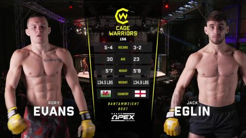 Cage Warriors 156 - Jack Eglin vs Rory Evans - June 30, 2023