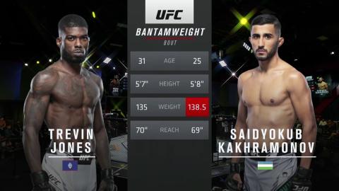 UFC on ESPN 29 - Trevin Jones vs Saidyokub Kakhramonov - Aug 21, 2021