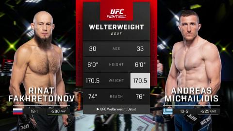 UFCFN 207 : Rinat Fakhretdinov vs Andreas Michailidis - June 4, 2022