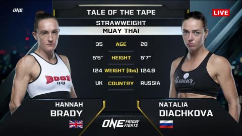 One Friday Fights 32 - Natalya Dyachkova vs Hannah Brady - September 7, 2023