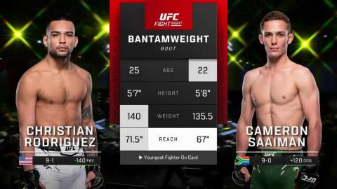 UFC Fight Night 230 - Christian Rodriguez vs Cameron Saaiman - 14 October, 2023