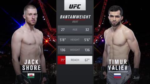 UFC Fight Night 204 - Jack Shore vs Timur Valiev - March 20, 2022