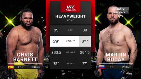 UFC on ESPN 34 - Chris Barnett vs Martin Buday - Apr 16, 2022