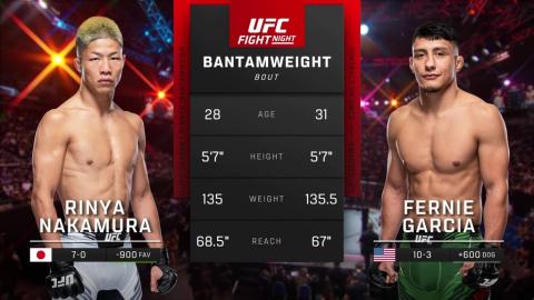 UFC Fight Night 225 - Rinya Nakamura vs Fernie Garcia - August 26, 2023