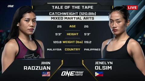 One Friday Fights 35 - Jihin Radzuan vs Jenelyn Olsim - September 28, 2023