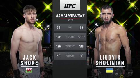 UFCFN 191 - Jack Shore vs Liudvik Sholinian - Sep 4, 2021