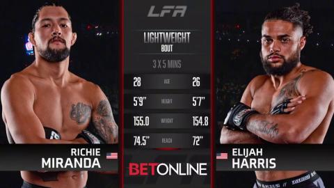 LFA 140 - Richie Miranda vs Elijah Harris - Aug 26, 2022