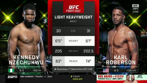 UFC on ESPN 39: Kennedy Nzechukwu vs Karl Roberson - Jul 09, 2022