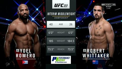 UFC 213 - Robert Whittaker vs Yoel Romero - Jul 8, 2017
