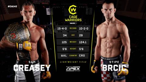 Cage Warriors 142 - Sam Creasey vs Stipe Brcic - Aug 13, 2022