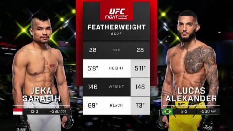 UFC Fight Night 232 - Jeka Saragih vs Lucas Alexander - November 18, 2023