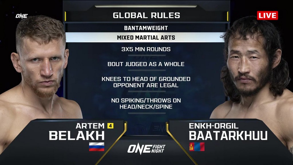 ONE Fight Night 18 - Artem Belakh vs Enkh-Orgil Baatarkhuu - January 12, 2024