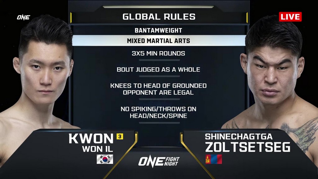 ONE Fight Night 18 - Won Il Kwon vs Shinechagtga Zoltsetseg - January 12, 2024