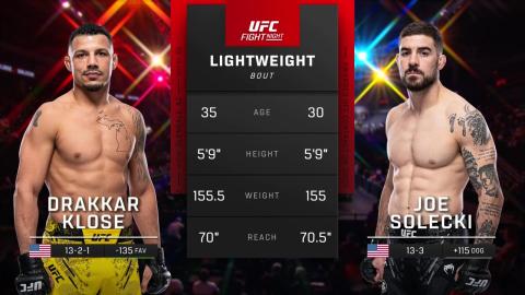 UFC on ESPN 52 - Drakkar Klose vs Joe Solecki - December 2, 2023