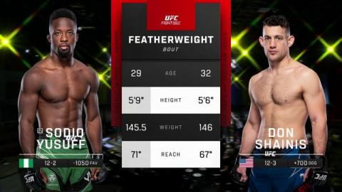 UFC Fight Night 211 - Sodiq Yusuff vs Don Shainis - Oct 01, 2022