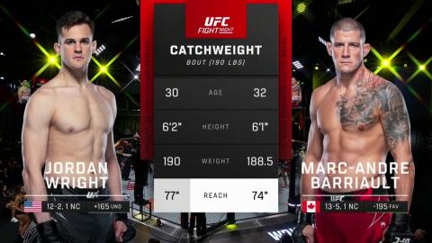 UFCFN 205 - Jordan Wright vs Marc-Andre Barriault - April 23, 2022