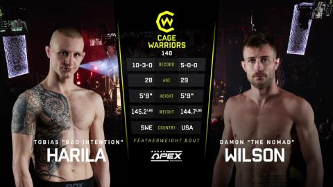 Cage Warriors 148 - Tobias Harila vs Damon Wilson - Dec 31, 2022