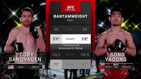UFCFN 210 - Cory Sandhagen vs Song Yadong - Sept 17, 2022