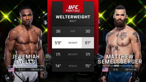 UFC Fight Night 222 - Wells vs. Semelsberger - April 22, 2023