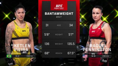UFC Fight Night 217 - Ketlen Vieira vs Raquel Pennington - Jan 14, 2023