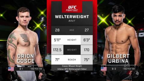 UFC Fight Night - Orion Cosce vs Gilbert Urbina - May 21, 2023
