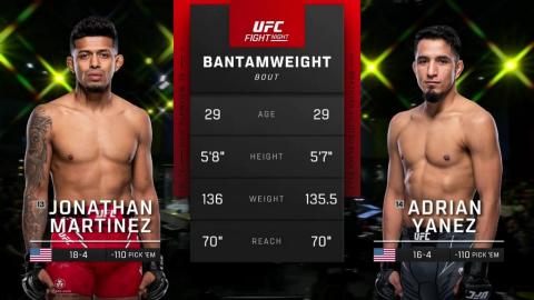 UFC Fight Night 230 - Jonathan Martinez vs Adrian Yanez - 14 October, 2023
