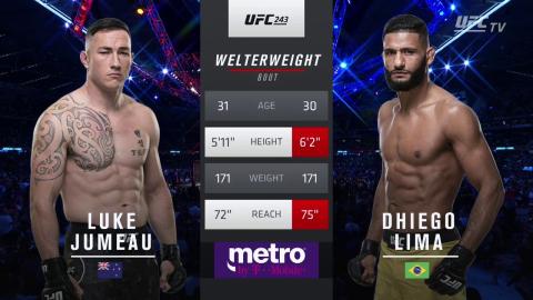 UFC 243: Luke Jumeau vs Dhiego Lima - Oct 6, 2019