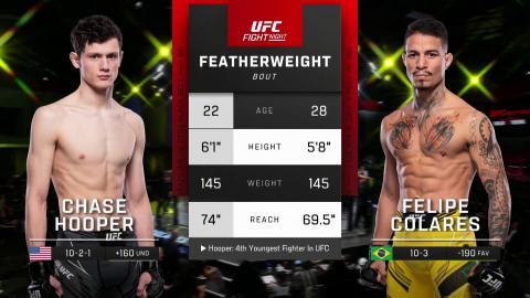 UFCFN 206 : Chase Hooper vs Felipe Colares - May 21, 2022