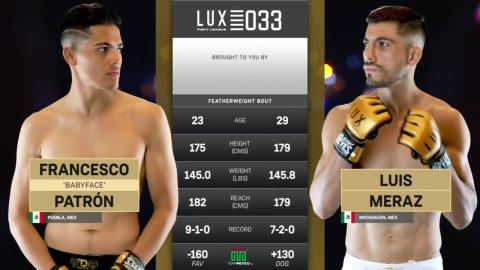 Lux Fight League 33 - Francesco Patrón vs Luis Meraz - June 29, 2023