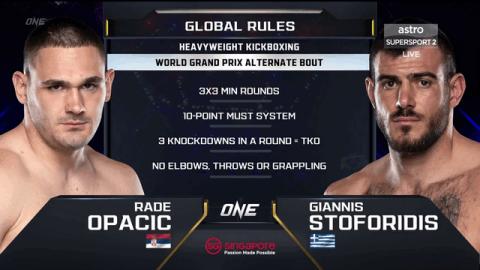 ONE on Prime Video 2 - Rade Opacic vs Giannis Stoforidis - Sep 30, 2022