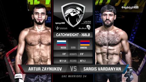 UAE Warriors 34 - Makkasharip Zaynukov vs Sargis Vardanyan - Oct 20, 2022