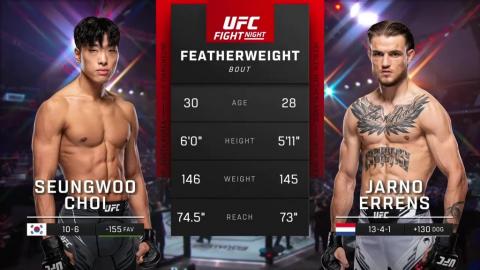 UFC Fight Night 225 - SeungWoo Choi vs Jarno Errens - August 26, 2023
