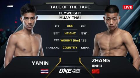 One Friday Fights 33 - Yamin P.K.Saenchai vs Jinhu Zhang - September 14, 2023