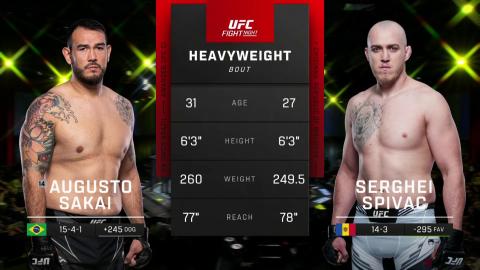 UFC on ESPN 40: Augusto Sakai vs Serghei Spivac - Aug 7, 2022