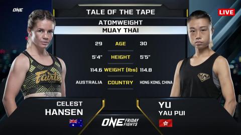 One Friday Fights 29 - Yau Pui Yu vs Celest Hansen - August 17, 2023