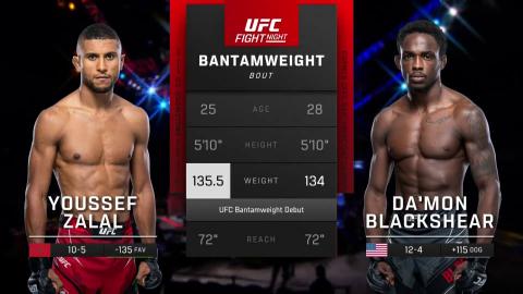 UFCFN: Youssef Zalal vs Da'Mon Blackshear - Aug 13, 2022