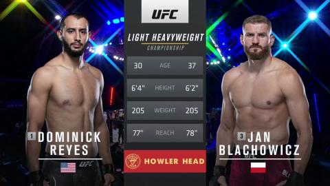 UFC 253: Dominick Reyes vs Jan Blachowicz - Sep 27, 2020