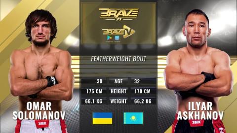 BRAVE CF 71 - Omar Solomonov vs Ilyar Askhanov - June 18, 2023