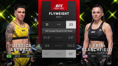 UFC Fight Night 219 - Jessica Andrade vs Erin Blanchfield - Feb 18, 2023