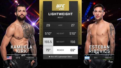 UFC 290 - Kamuela Kirk vs Esteban Ribovics - Jul 08, 2023