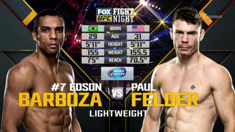 UFC on FOX 16 - Edson Barboza vs Paul Felder - Jul 25, 2015