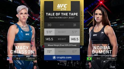 UFC 274 : Macy Chiasson vs Norma Dumont - May 7, 2022