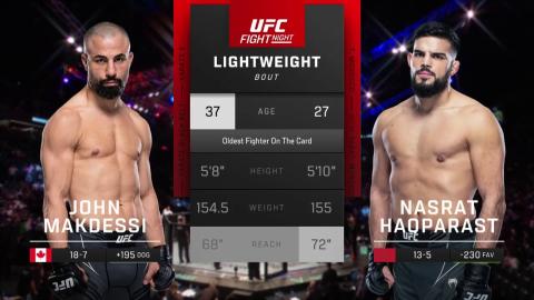 UFCFN 209 - John Makdessi vs Nasrat Haqparast - Sep 03, 2022