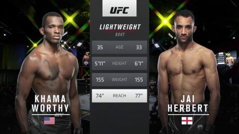 UFCFN 196 - Khama Worthy vs Jai Herbert - Oct 23, 2021