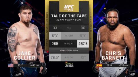 UFC 279 - Jake Collier vs Chris Barnett - Sep 10, 2022